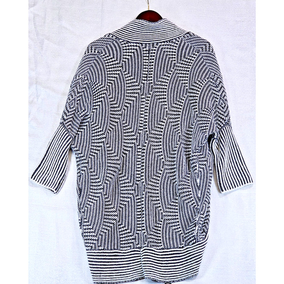 Aeropostale Women's Black White Cardigan Sweater Cable Knit Open Front Size S/P - Picture 7 of 7